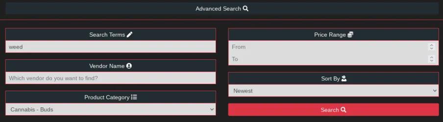 ares darknet market search filters