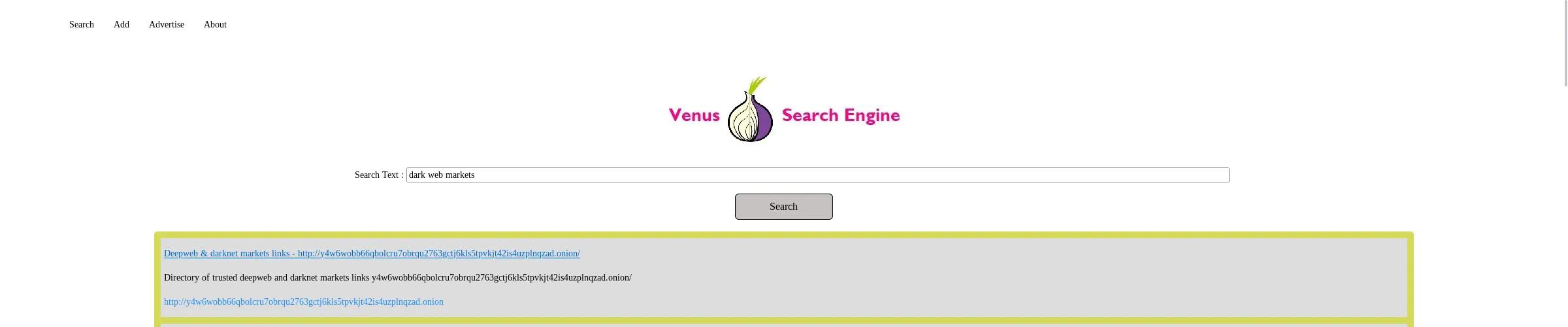  onion venus search engine results page