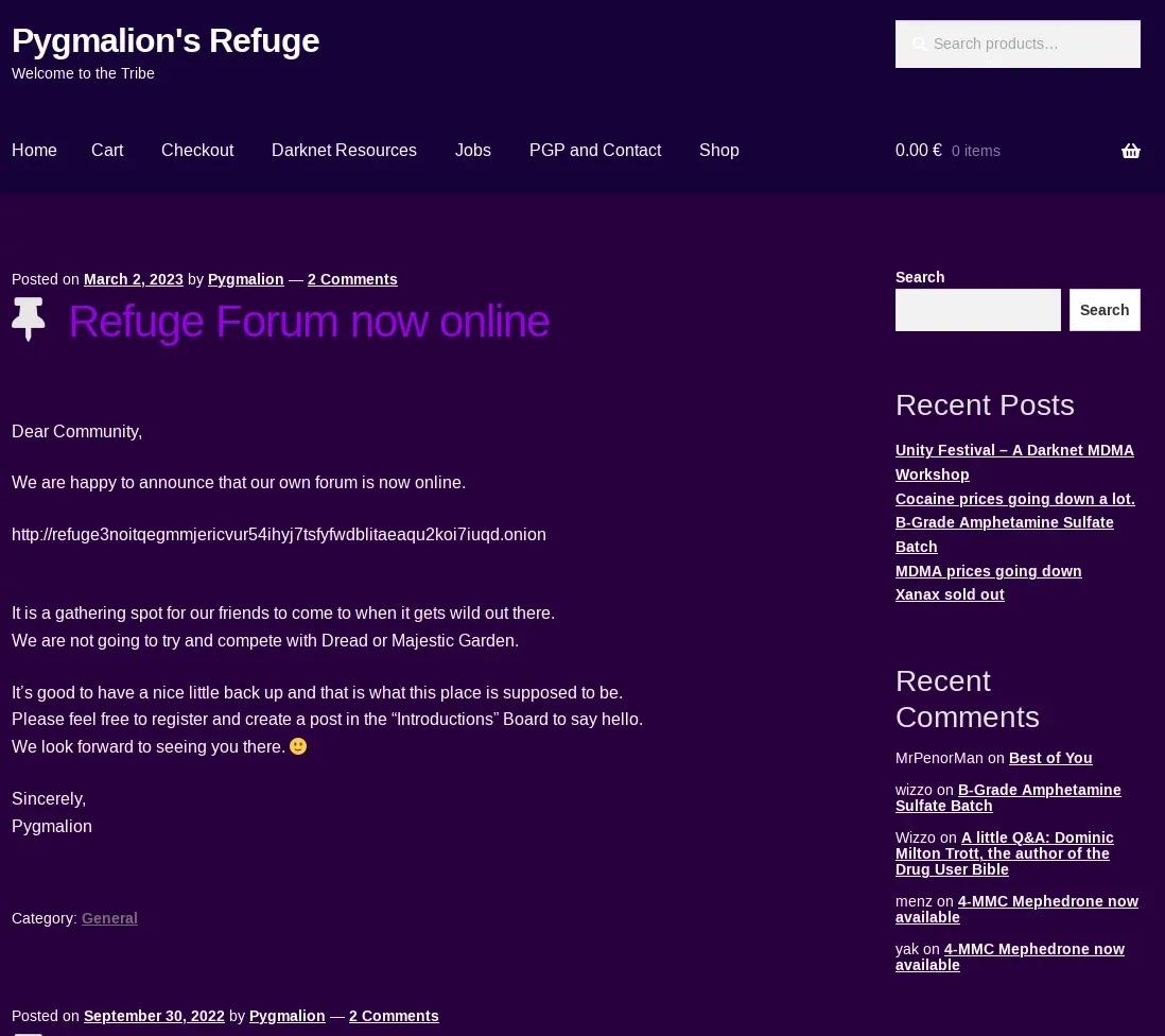  pygmalion refuge user interface