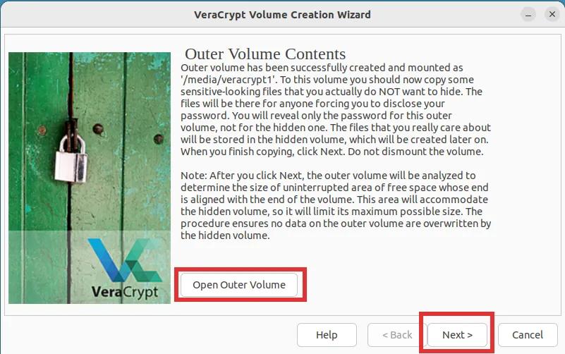 veracrypt creating encrypted volume Step 11