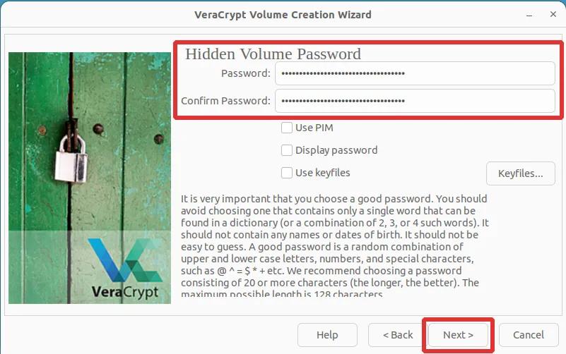 veracrypt creating encrypted volume Step 15