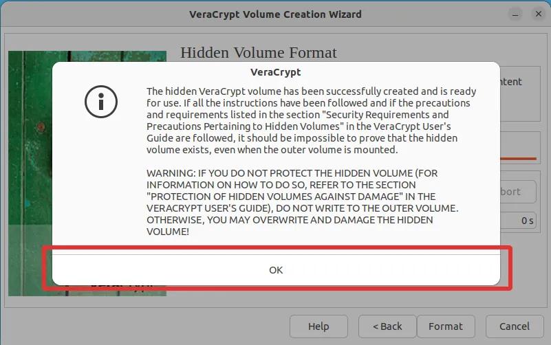 veracrypt creating encrypted volume Step 18
