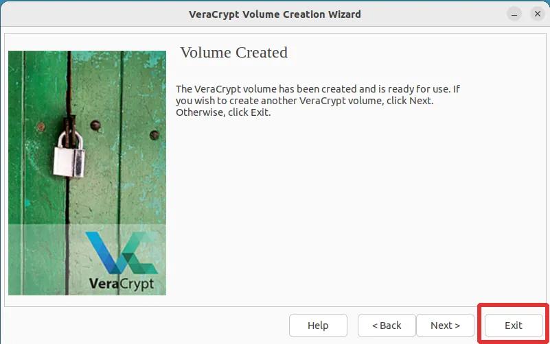 veracrypt creating encrypted volume Step 19