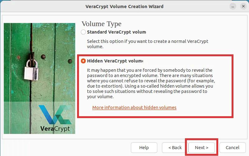  veracrypt creating encrypted volume Step 3