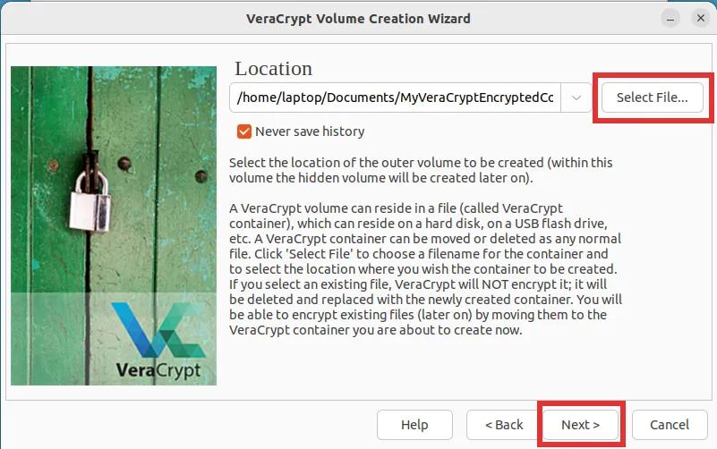  veracrypt creating encrypted volume Step 4
