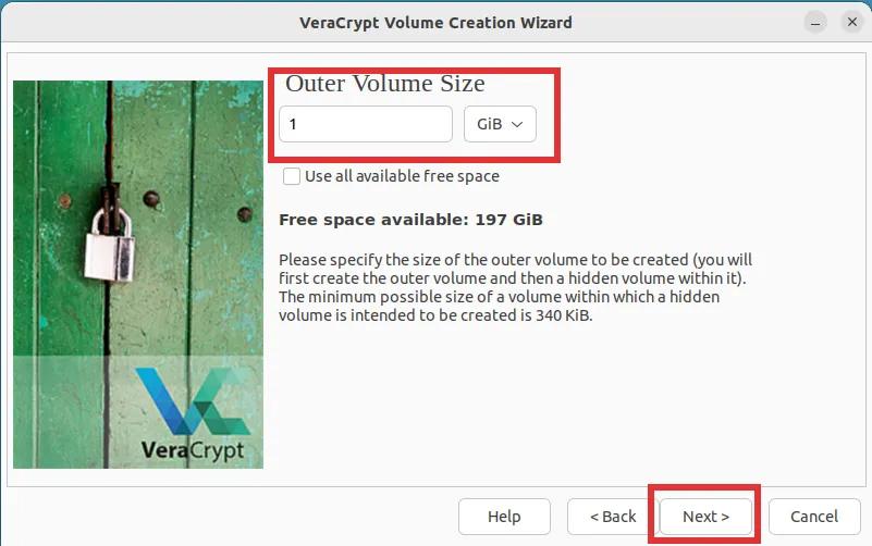 veracrypt creating encrypted volume Step 6
